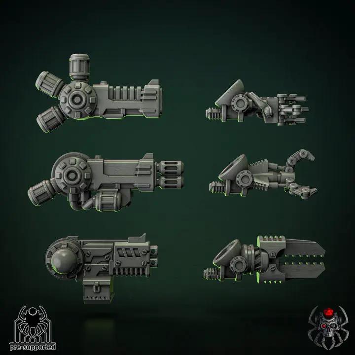 3D printed Biomechanoid Squad model by Last Hope Miniatures, featuring detailed sci-fi alien robots with mechanical and organic elements.