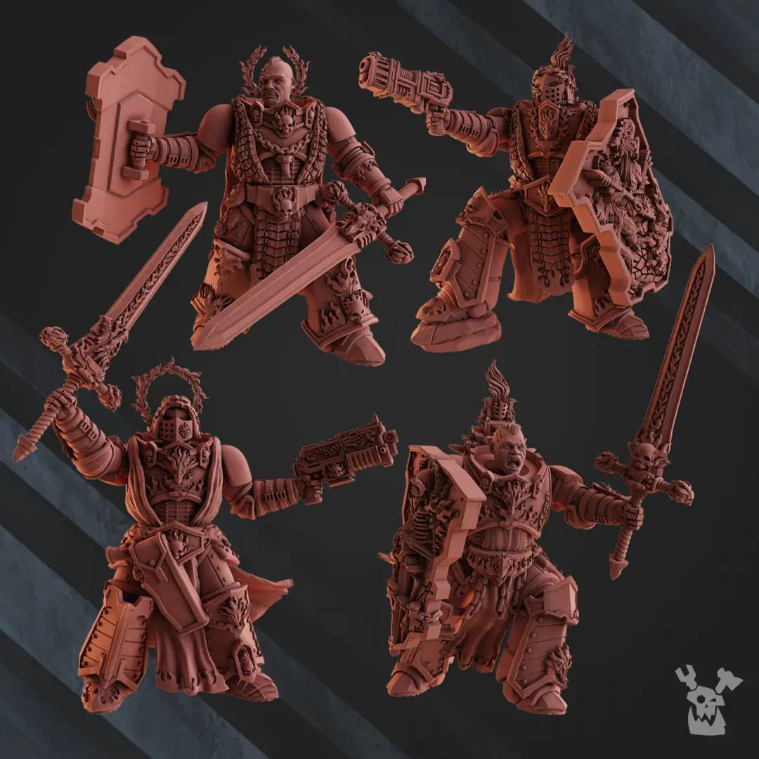 3D printed Blade Keepers model by DakkaDakka Miniatures, featuring detailed miniature accessories with intricate designs.