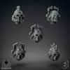 3D printed bloody skull helmets model by Last Hope Miniatures, featuring detailed skull designs for tabletop gaming or collectibles.