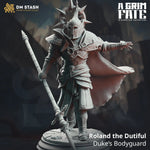 3D printed Bodyguard Knight model by Last Hope Miniatures, featuring detailed armor and weapons, suitable for tabletop gaming.