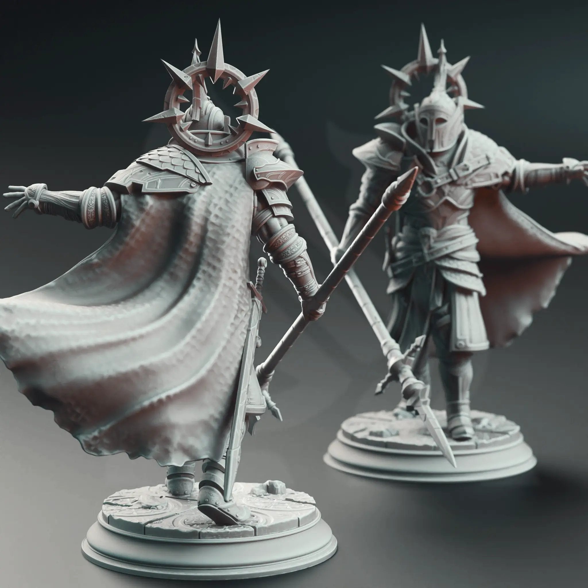 3D printed Bodyguard Knight model by Last Hope Miniatures, featuring detailed armor and weaponry, posed ready for battle.