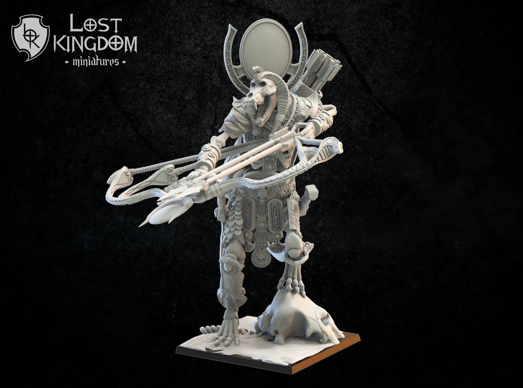 3D printed Bone Colossus model by Lost Kingdom Miniatures, detailed skeletal design from Last Hope Miniatures.