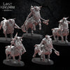 Three 3D printed Bul-Thaurs models by Lost Kingdom Miniatures, detailed fantasy creature figures for tabletop gaming.