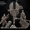 Three 3D printed Canoptek Guard models by Lost Kingdom Miniatures, detailed sci-fi miniatures for tabletop gaming.