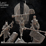 Three 3D printed Canoptek Guard models by Lost Kingdom Miniatures, detailed sci-fi miniatures for tabletop gaming.