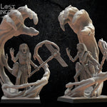 3D printed Canoptek Sorcerer model by Lost Kingdom Miniatures, featuring intricate details and a sci-fi design.