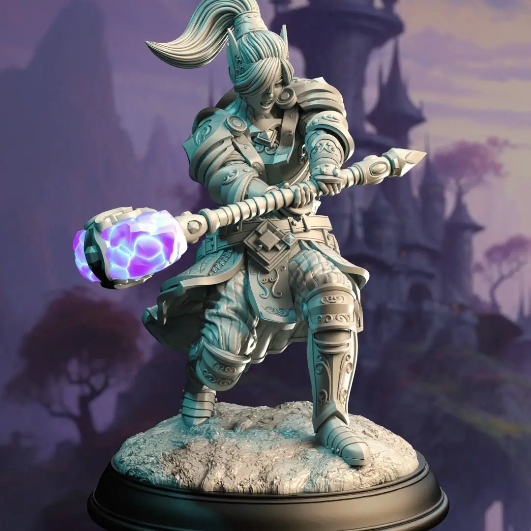 3D printed Cleric of the Arcane model by Last Hope Miniatures for Dungeons & Dragons tabletop game.