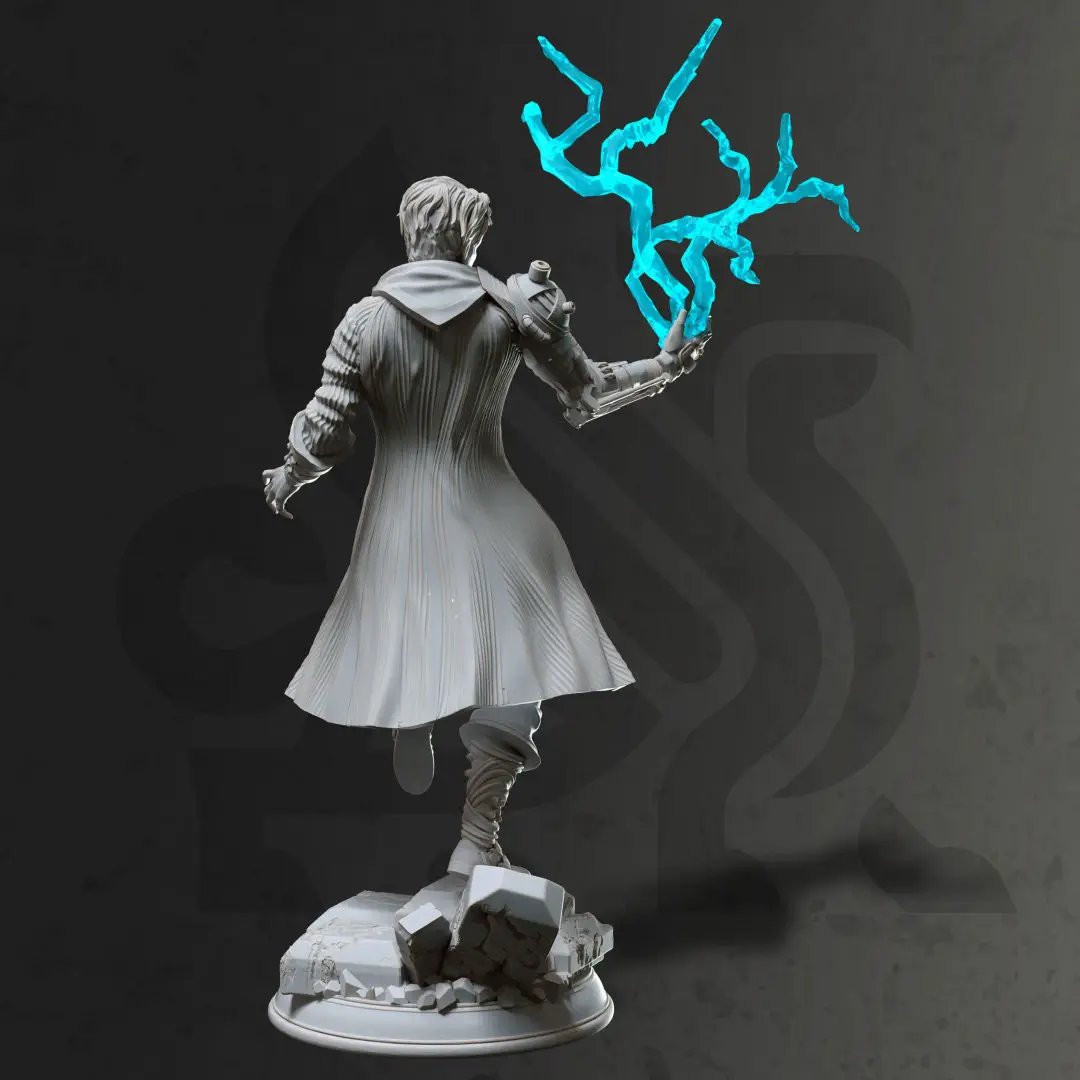 Detailed 3D printed clockwork artisan model by Last Hope Miniatures, showcasing intricate mechanical design and craftsmanship.