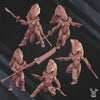 3D printed Comet Screamers Squad of five models by Last Hope Miniatures for tabletop gaming, detailed sci-fi miniatures.