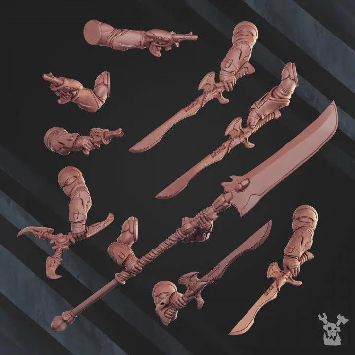 3D printed Comet Screamers Squad of five models by Last Hope Miniatures, designed by DakkaDakka for tabletop gaming.