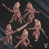 3D printed Comet Screamers Squad model by DakkaDakka Miniatures, produced by Last Hope Miniatures, featuring five detailed sci-fi figures.