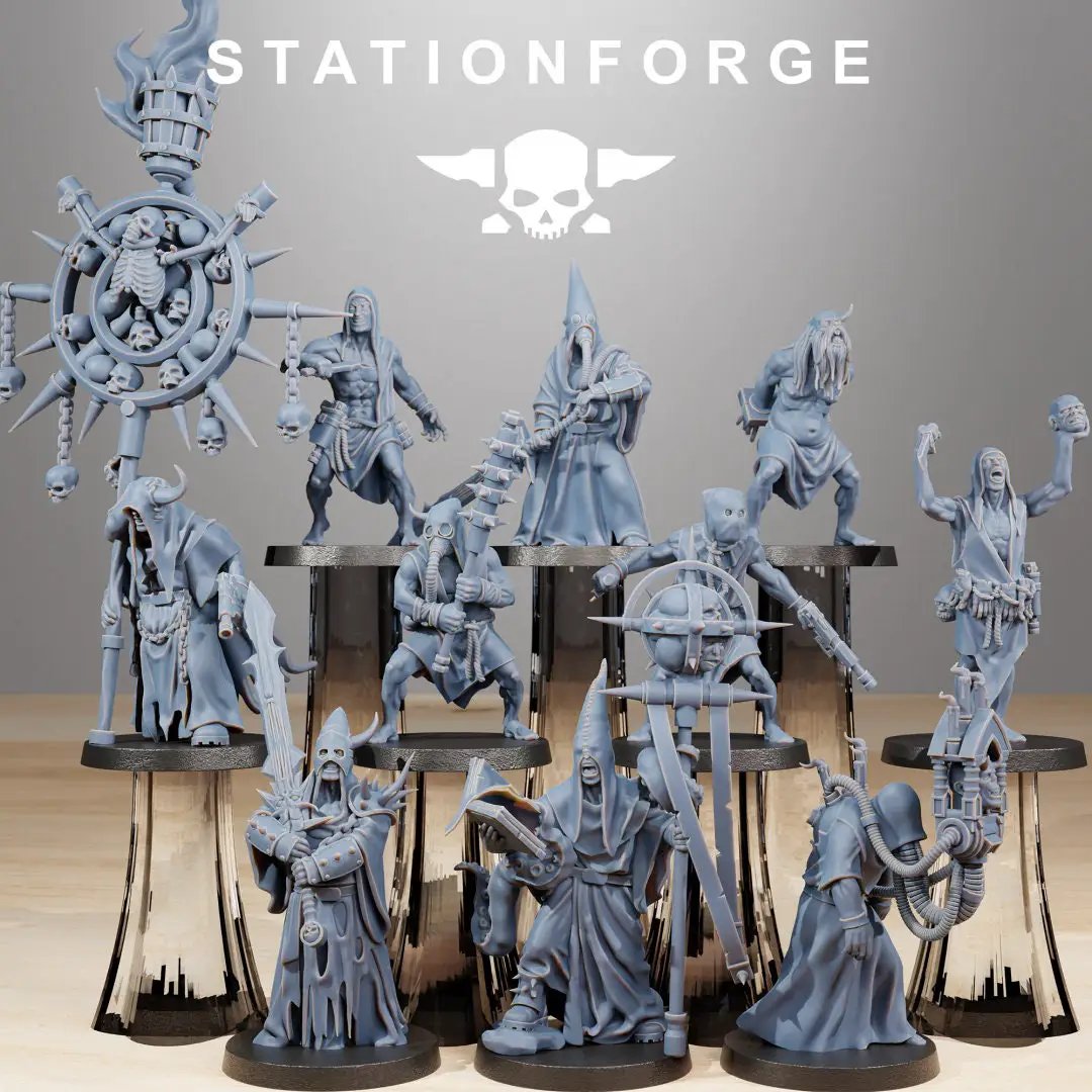 3D printed Corrupted Guard Fanatics x10 model by Last Hope Miniatures, featuring detailed corrupted guard figures from StationForge Miniatures.