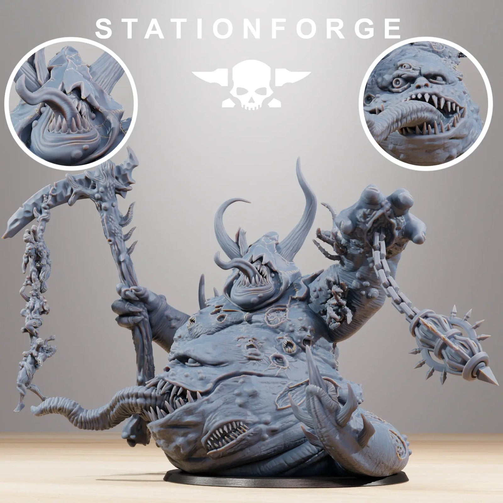 3D printed Corrupted Guard Sporeus model by Last Hope Miniatures, detailed sci-fi military creature with spore-like features.