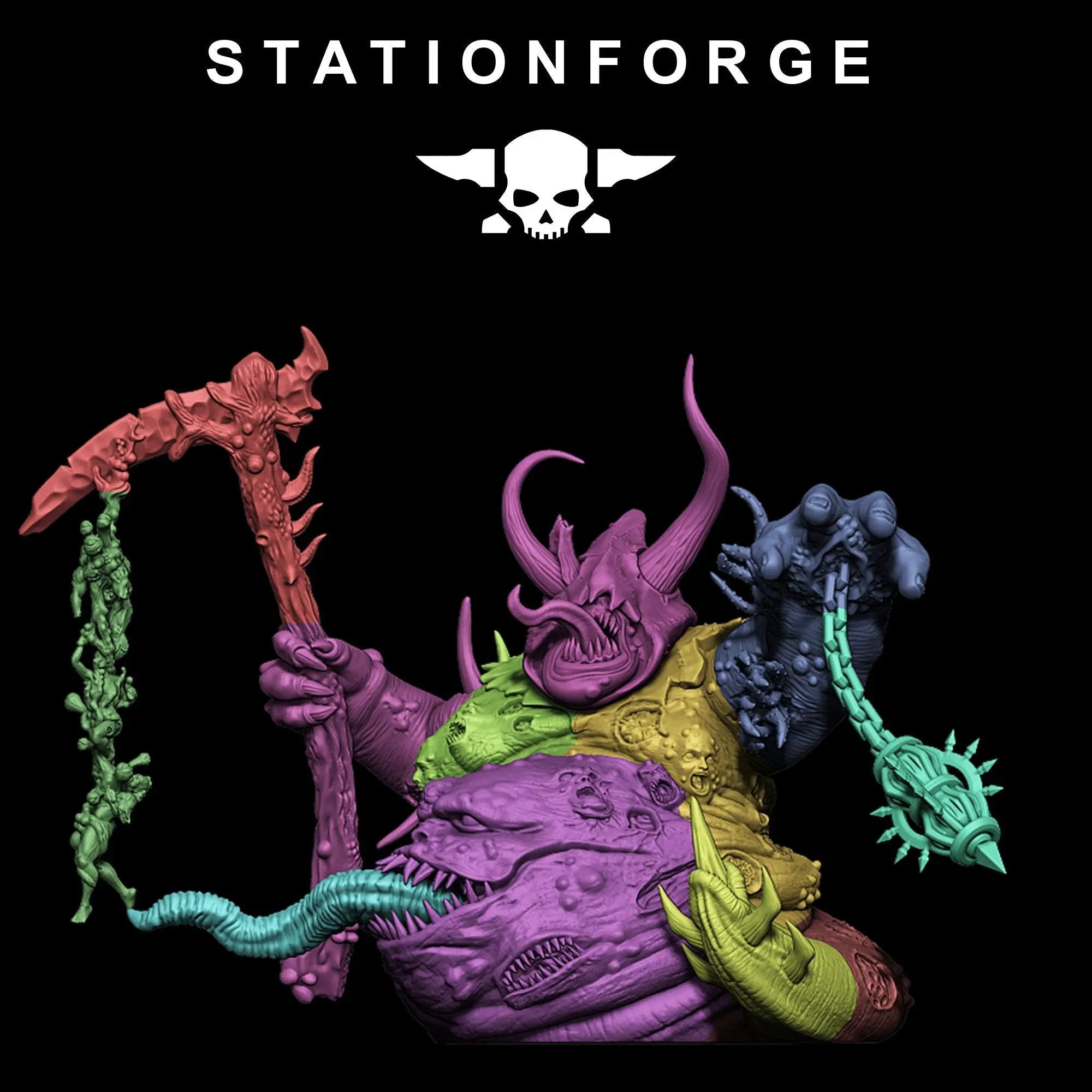3D printed Corrupted Guard Sporeus model by StationForge Miniatures, featuring detailed alien-inspired design and textured surface.