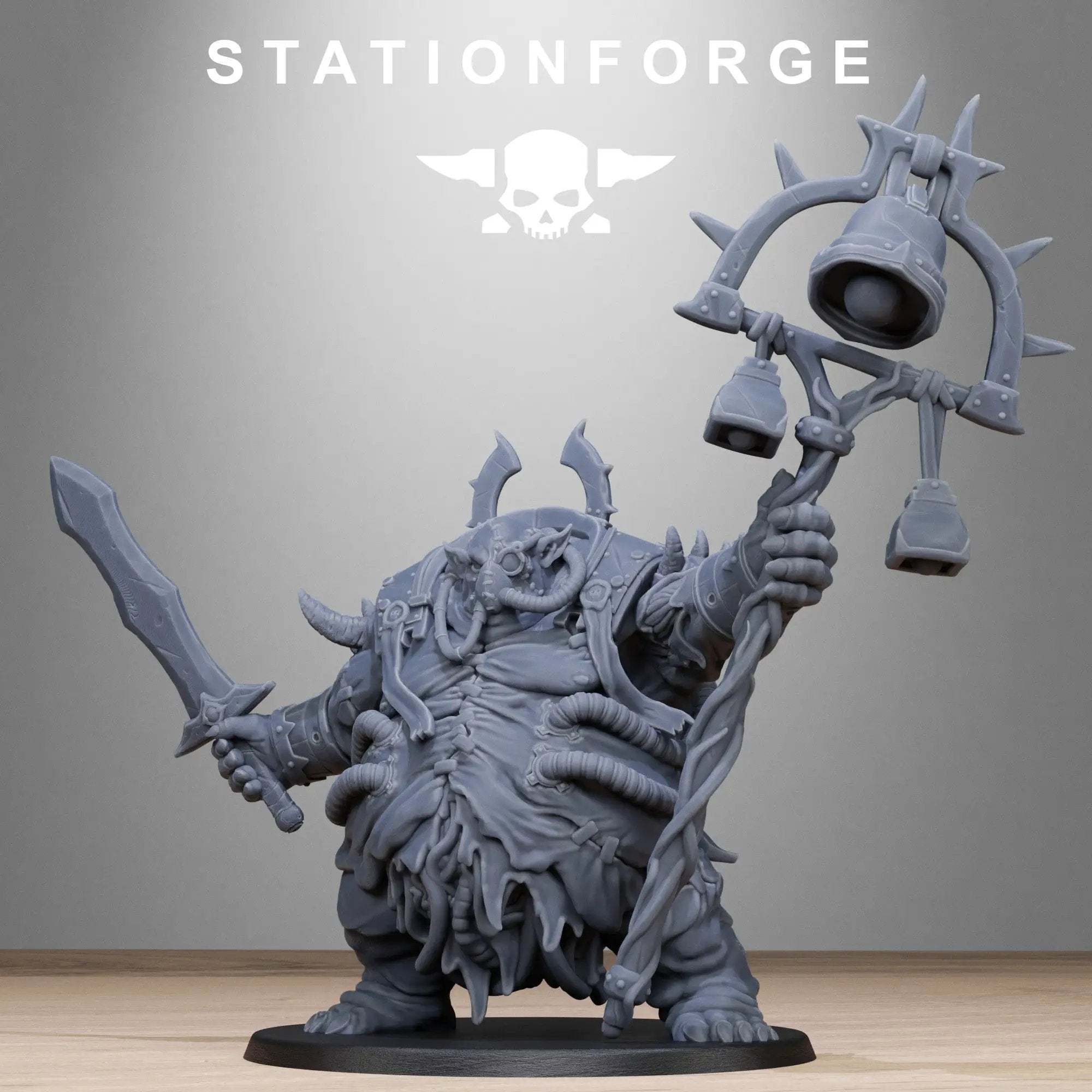 3D printed Corrupted Lord of Filth model by Stationforge Miniatures, detailed fantasy creature with corrupted, grotesque features.