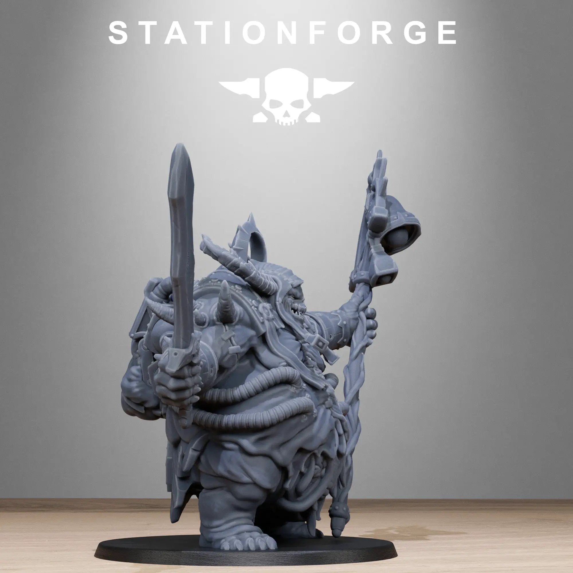 3D printed Corrupted Lord of Filth miniature by Stationforge Miniatures, detailed model with a grotesque, corrupted design.