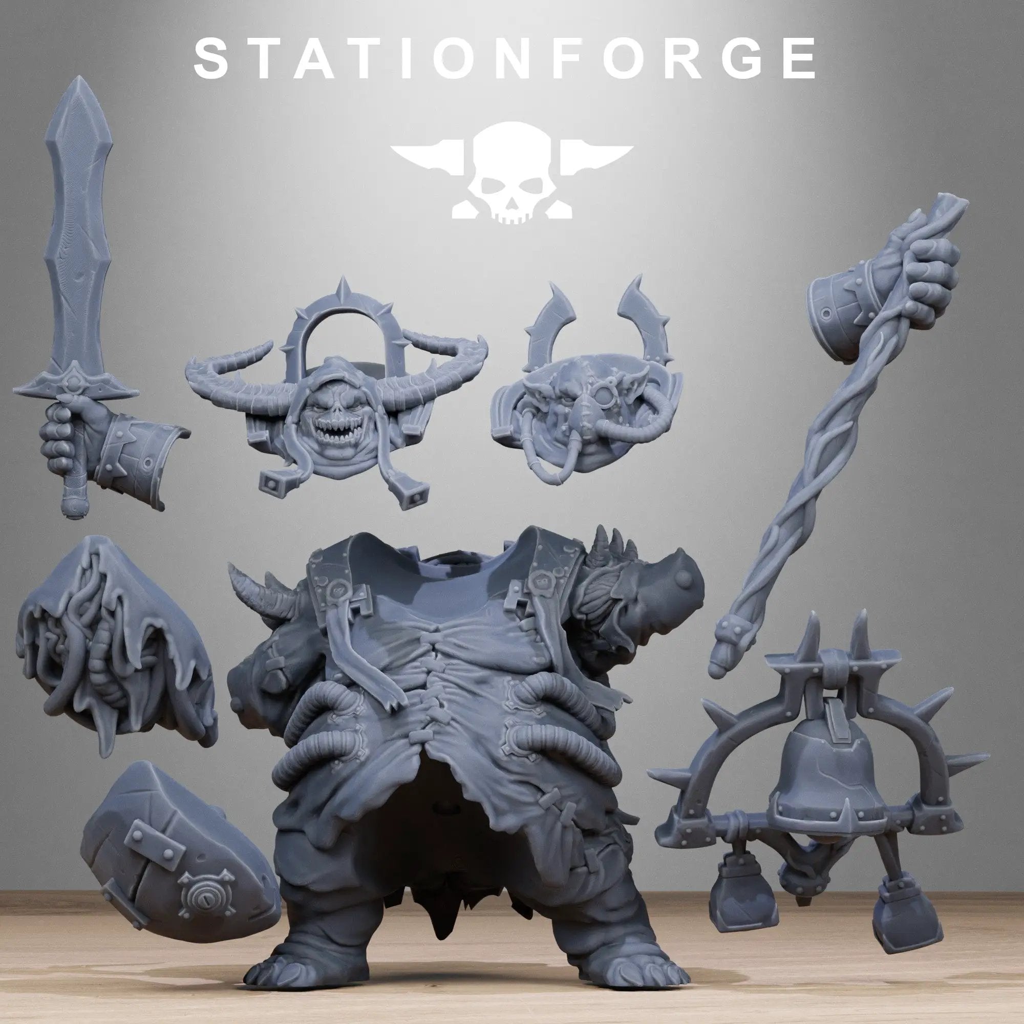 3D printed Corrupted Lord of Filth model by Stationforge Miniatures, detailed dark fantasy creature for tabletop gaming.