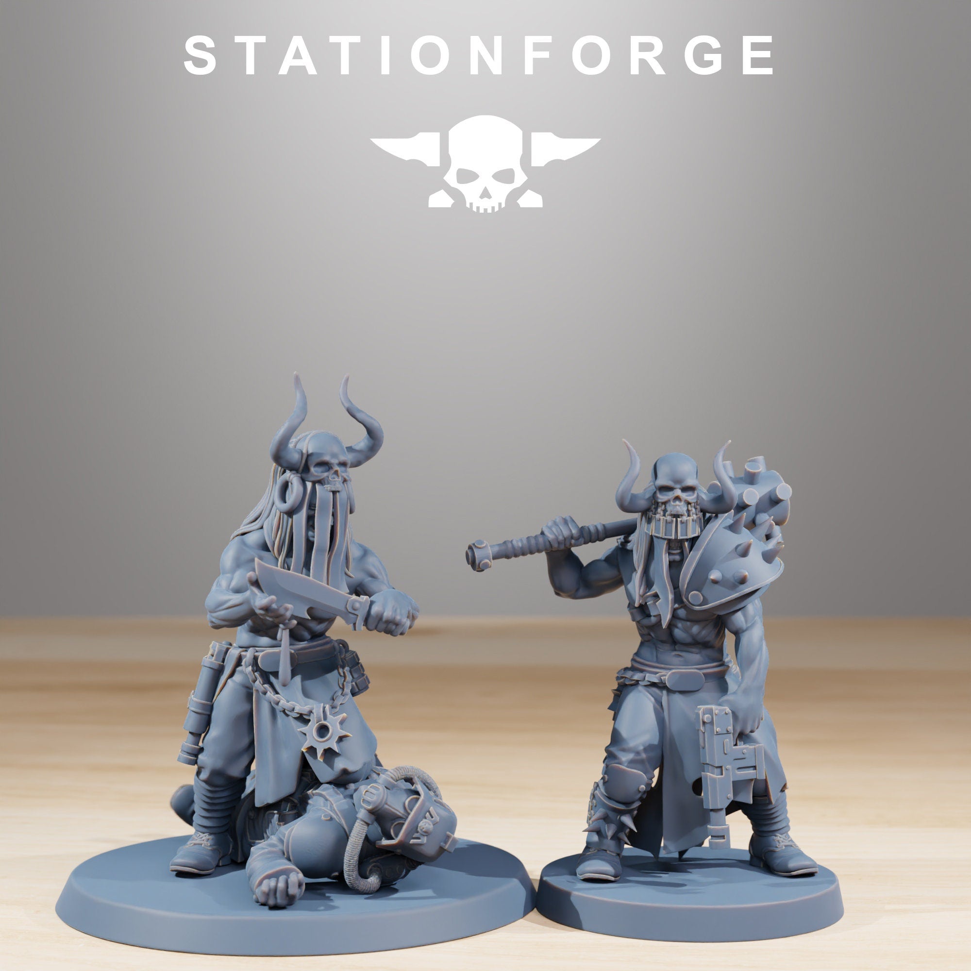 3D printed Corrupted Sectarian Squad model by Last Hope Miniatures, featuring detailed sci-fi military figures from StationForge Miniatures.