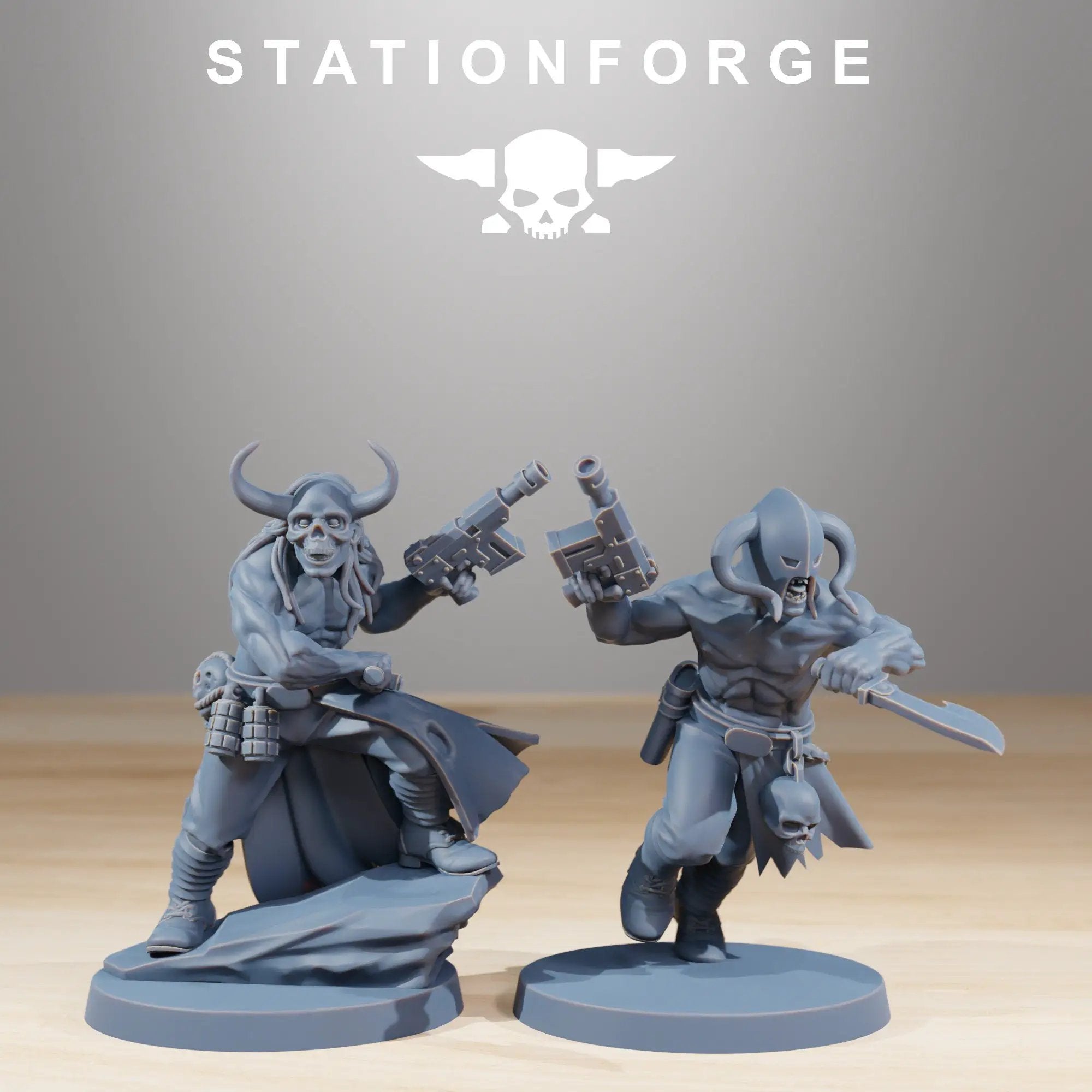 3D printed Corrupted Sectarian Squad model by StationForge Miniatures, featuring detailed corrupted soldier figures for tabletop gaming.