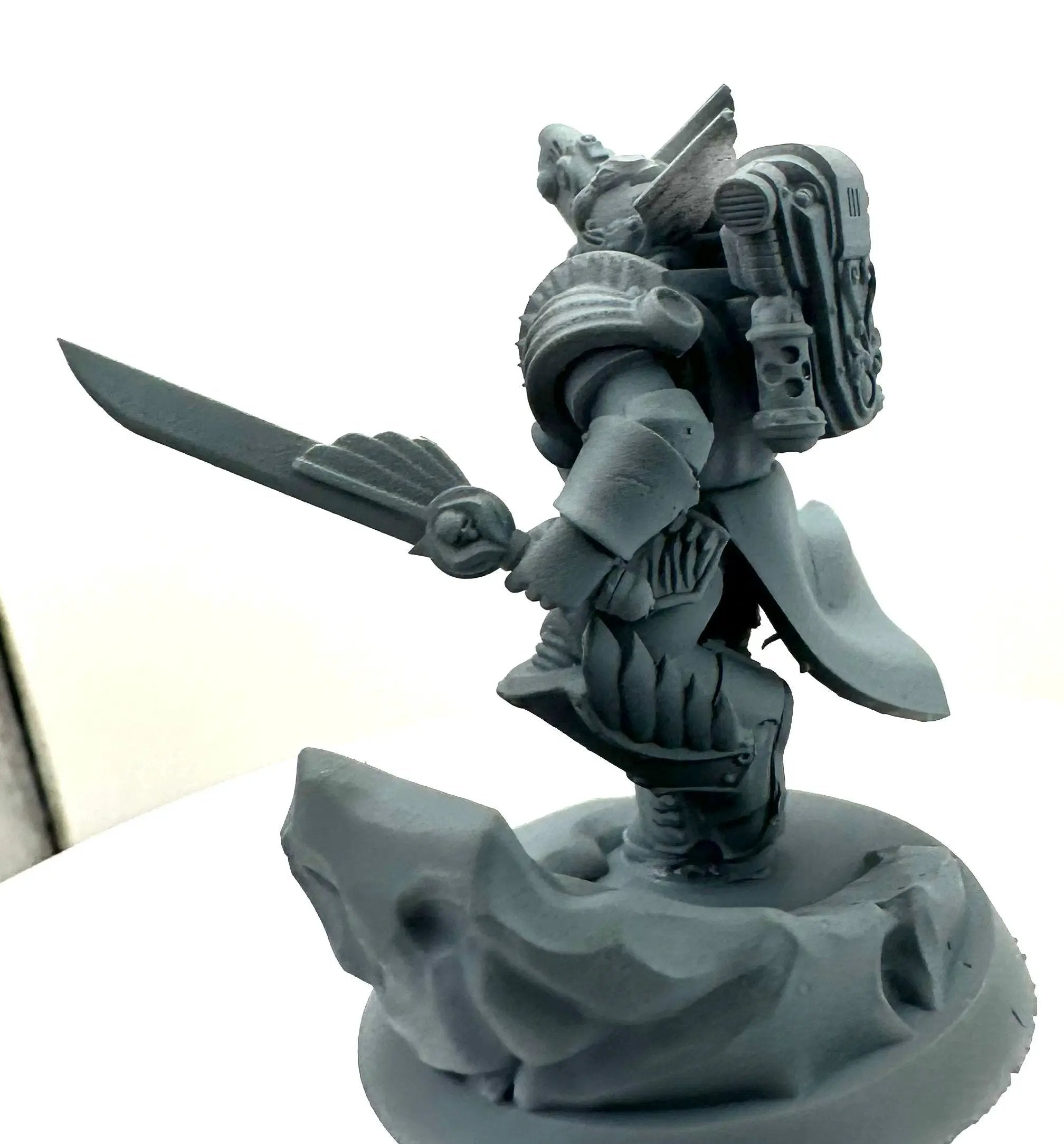 3D printed Crimson Wings Captain model by Last Hope Miniatures, detailed miniature figure with wings and armor for tabletop gaming.