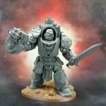 3D printed Crimson Wings Captain model in destroyer armor by Last Hope Miniatures, detailed with intricate armor and weapon features.