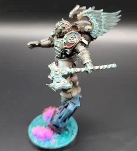 3D printed crimson wings honor guard squad model by Last Hope Miniatures, featuring detailed winged figures in vibrant red armor.