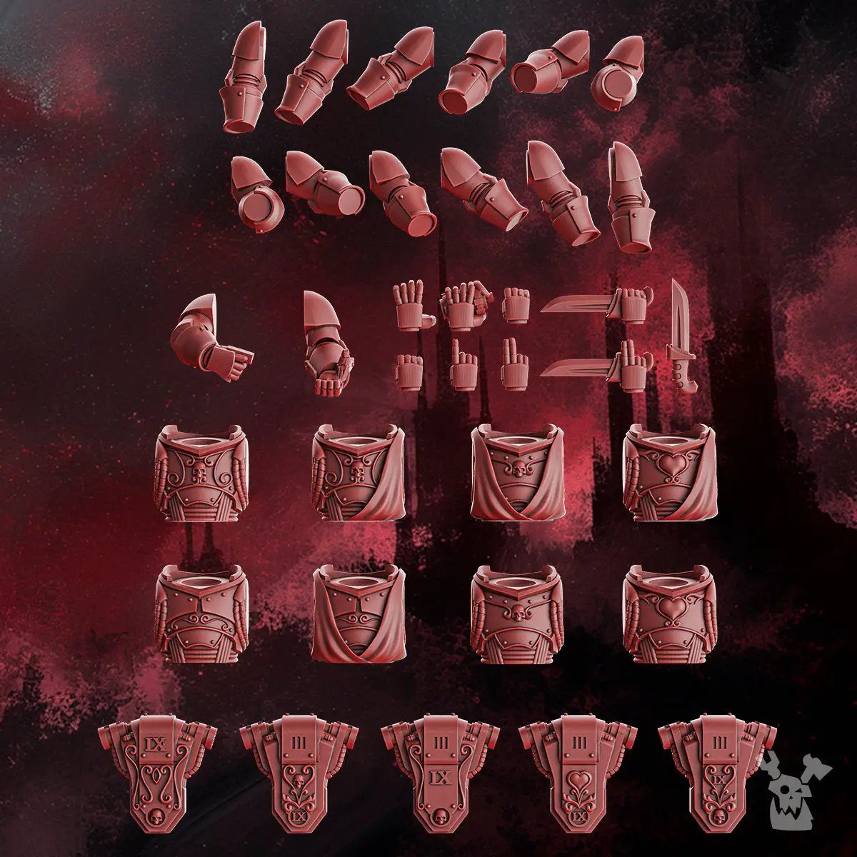 3D printed crimson wings tactical squad model by DakkaDakka Miniatures, featuring detailed miniature figures from Last Hope Miniatures.