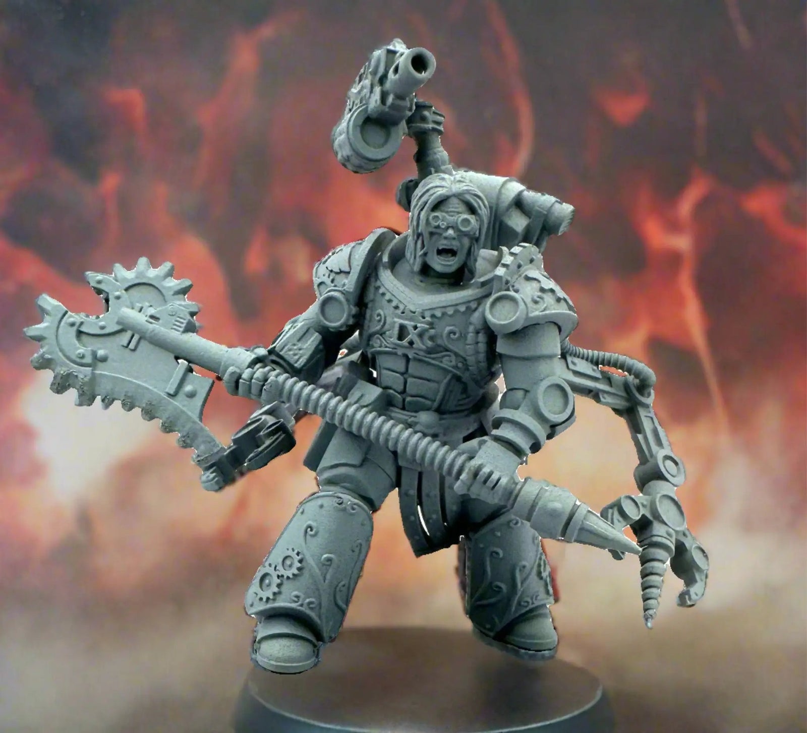 3D printed Crimson Wings Tech Adept model by DakkaDakka Miniatures, featuring detailed wings and futuristic armor, from Last Hope Miniatures.