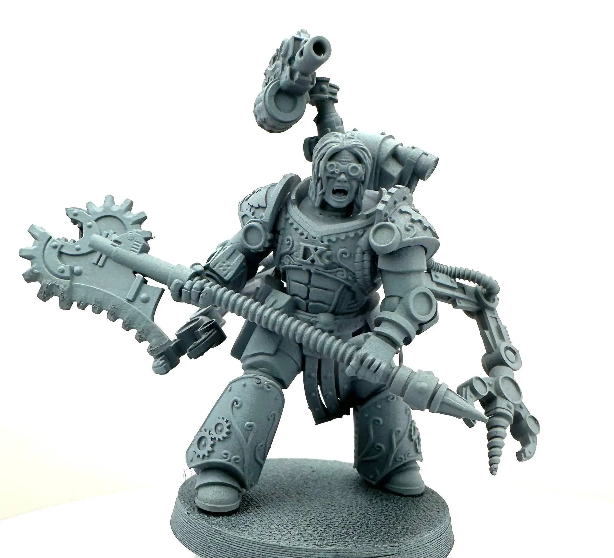 3D printed Crimson Wings Tech Adept model by DakkaDakka Miniatures, featuring detailed wings and futuristic armor, by Last Hope Miniatures