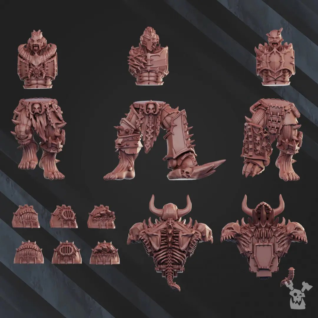 3D printed Cursed Bone Shredders Squad model by Last Hope Miniatures, featuring three detailed fantasy miniature figures.