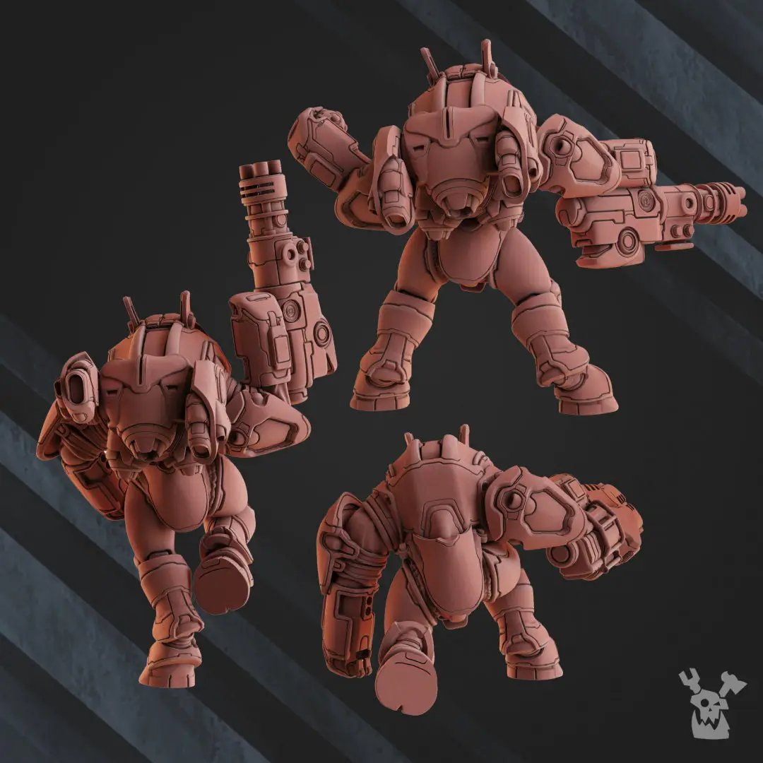 3D printed Cyber Ghosts Squad x3 miniature models by Last Hope Miniatures for DakkaDakka, featuring detailed sci-fi ghost figures.