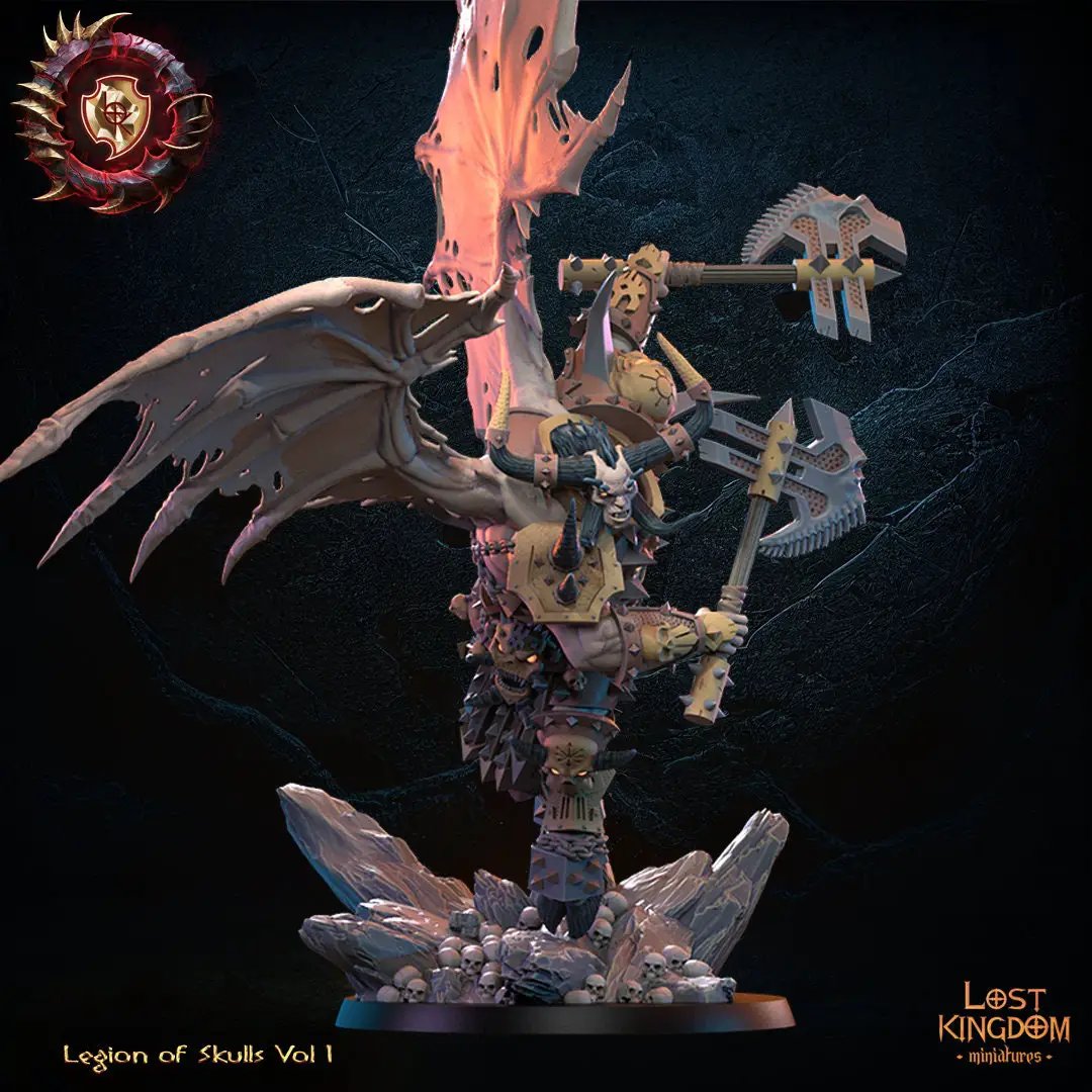 3D printed Daemon Prince of the Legion model by Last Hope Miniatures, detailed creature with wings and intricate armor.