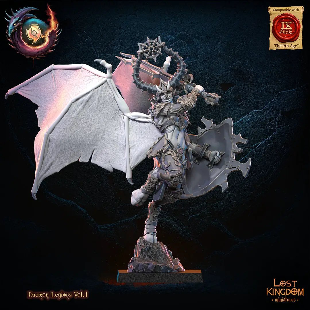 3D printed Daemonette of Fury model by Last Hope Miniatures, detailed fantasy creature with intricate design and vibrant colors.