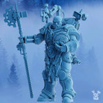 3D printed Dangran model, Father of Ethereal Mountains by DakkaDakka, from Last Hope Miniatures, showing intricate mountain-themed details.