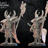 3D printed Dark Elf Hero Junichiro model by Last Hope Miniatures, detailed fantasy figure with armor and weapon, front view.