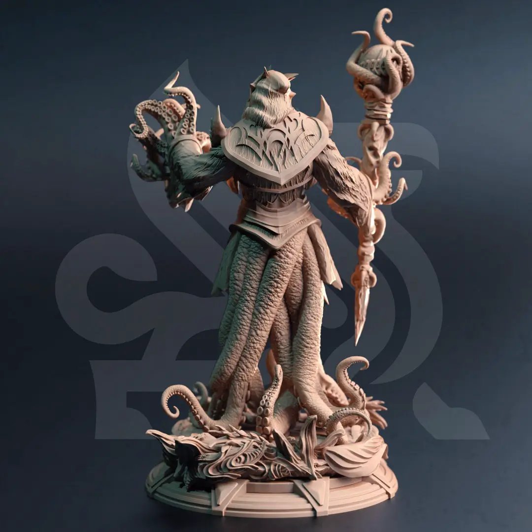 3D printed Dark Lord of the Depths model by Last Hope Miniatures, featuring detailed sculpt of a menacing underwater villain.