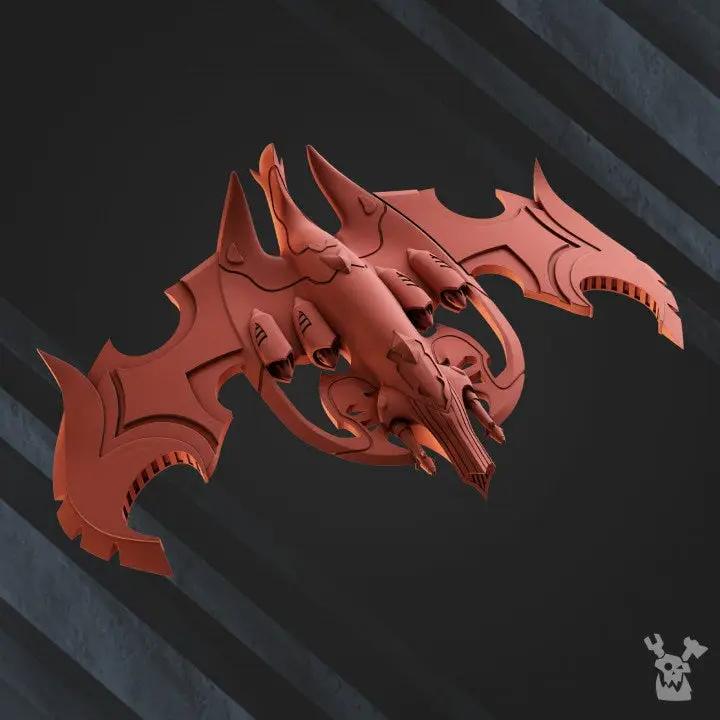 3D printed Darkvoid Bomber model by DakkaDakka from Last Hope Miniatures, showcasing detailed sci-fi aircraft design.