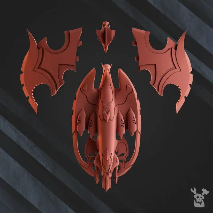 3D printed Darkvoid Bomber model by DakkaDakka from Last Hope Miniatures, showcasing detailed sci-fi spacecraft design.