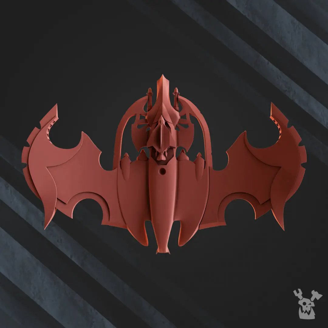 3D printed Darkvoid Bomber model by DakkaDakka Miniatures, detailed sci-fi spacecraft from Last Hope Miniatures.