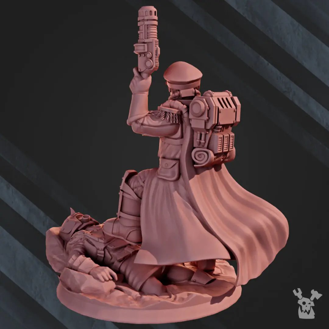 3D printed Dawnguard Commissar model by Last Hope Miniatures, detailed figure for tabletop gaming.