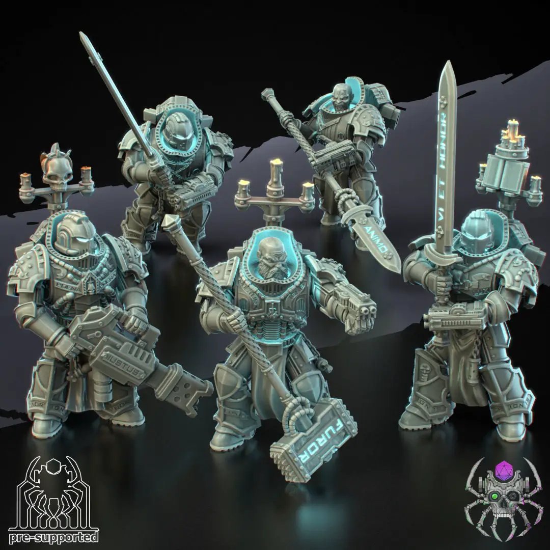 3D printed Demon Hunters Battle Squad model by Last Hope Miniatures, detailed miniatures for tabletop gaming and display.