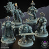 3D printed Demon Hunters heavy armor squad model by Last Hope Miniatures, detailed fantasy miniature figures for tabletop gaming