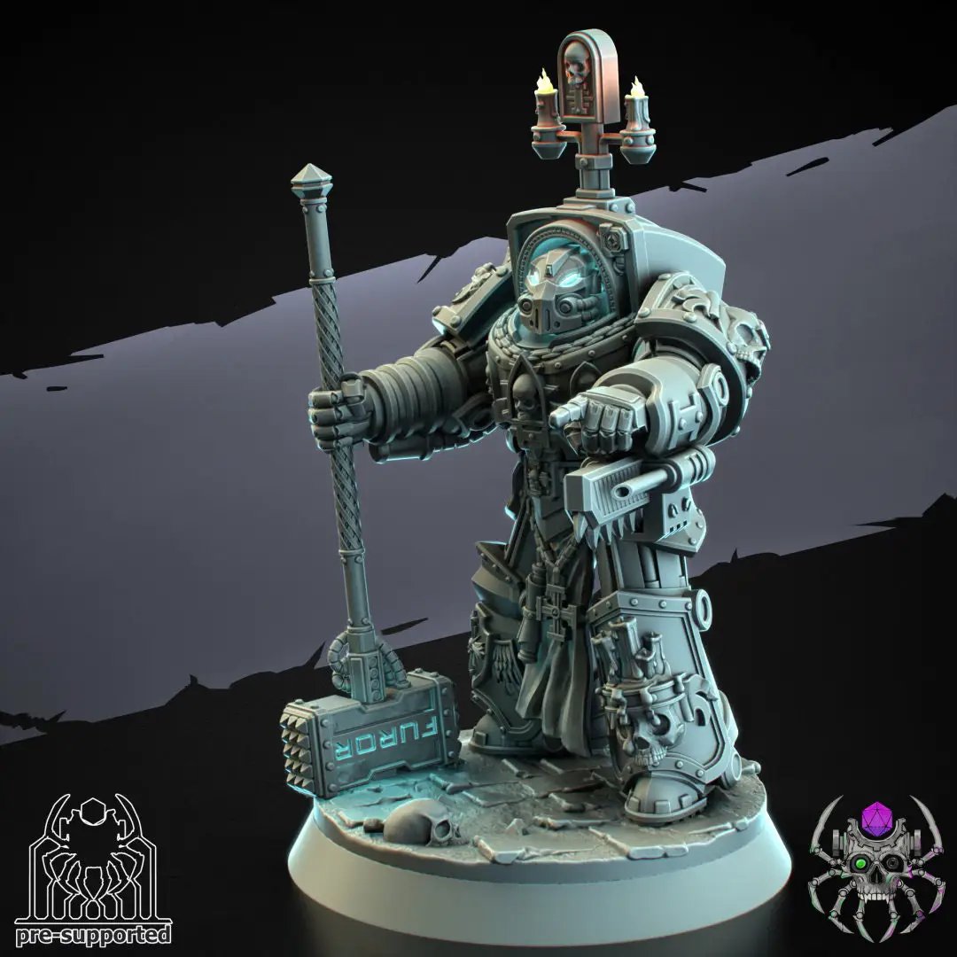 3D printed Demon Hunters Heavy Armor Squad model by Last Hope Miniatures, featuring detailed armored figures for tabletop gaming.