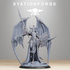 3D printed Demon Queen model by StationForge Miniatures, detailed fantasy figure with intricate armor and menacing pose.