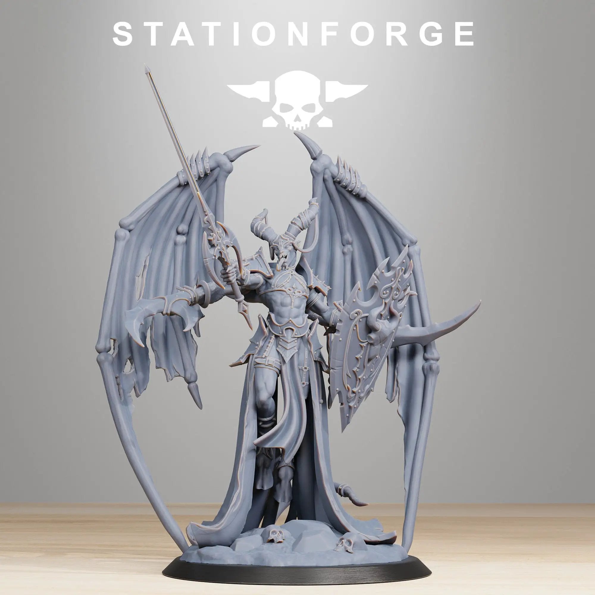 3D printed Demon Queen model by Last Hope Miniatures, detailed fantasy figure from StationForge Miniatures collection.