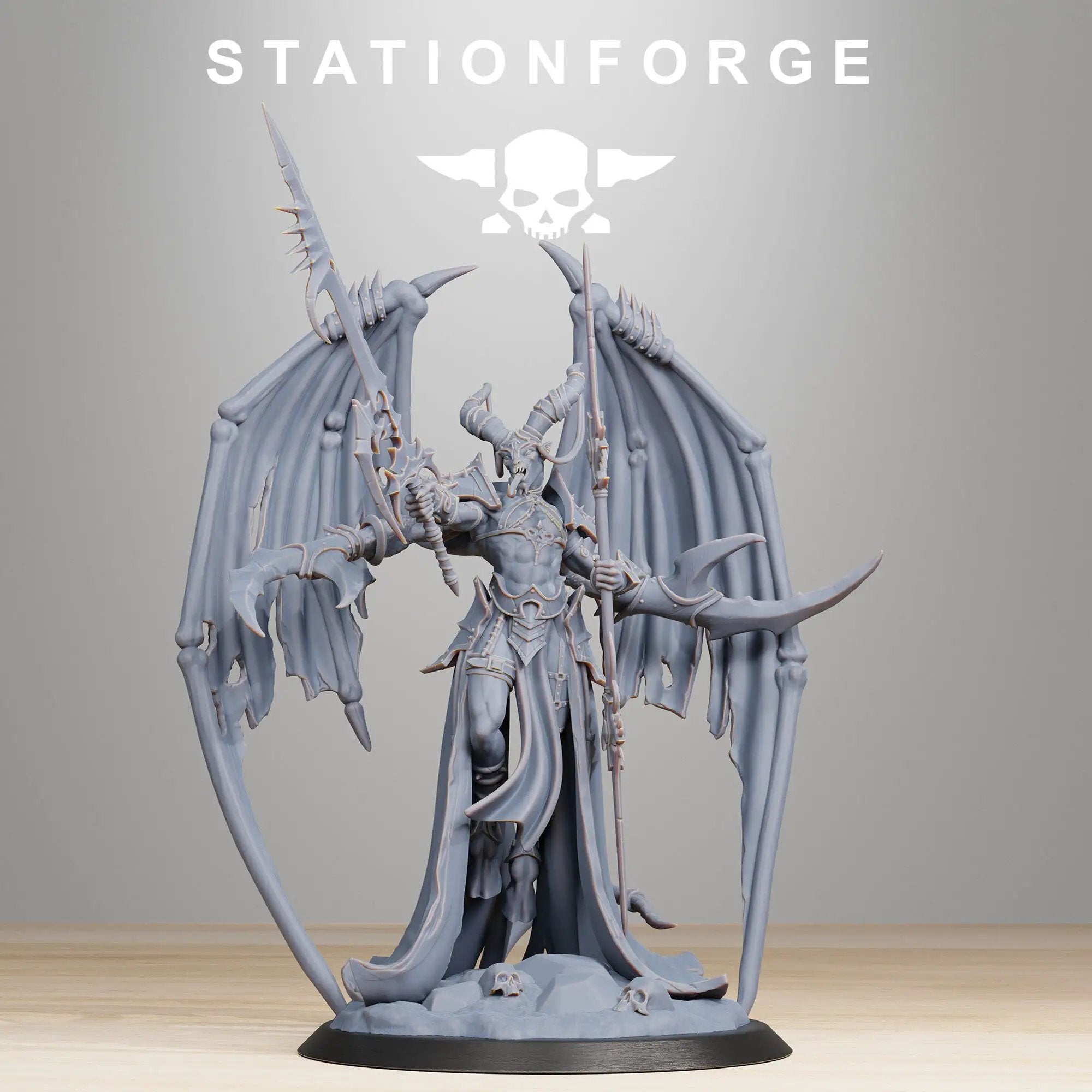 3D printed Demon Queen model by Last Hope Miniatures, detailed fantasy figure with intricate design and menacing stance.