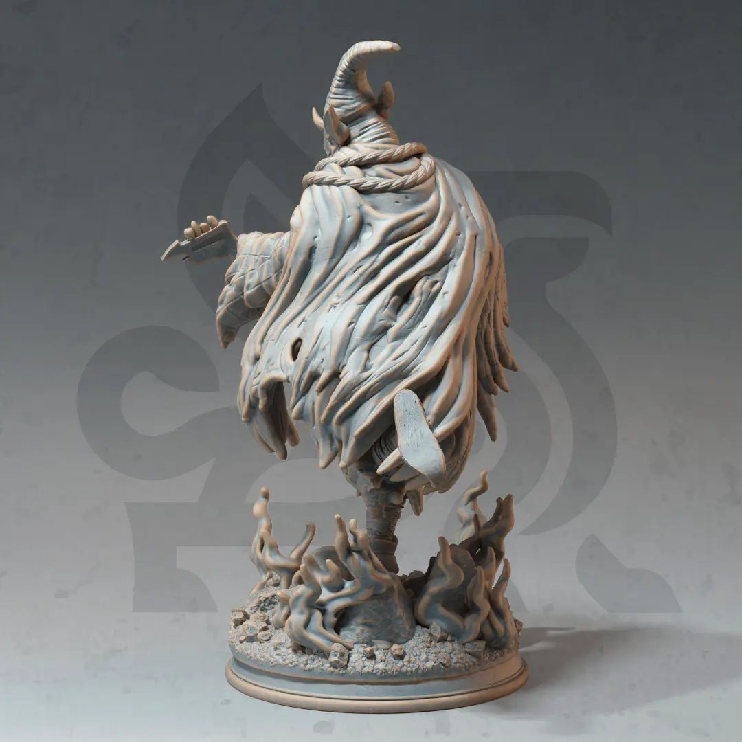 3D printed demonic jester model by Last Hope Miniatures for DM Stash, featuring intricate details and a sinister clown design.