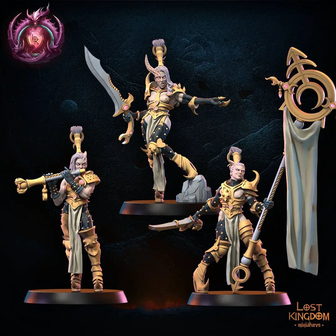 3D printed Depravation Command Group model by Lost Kingdom Miniatures, featuring detailed miniature figures for tabletop gaming.