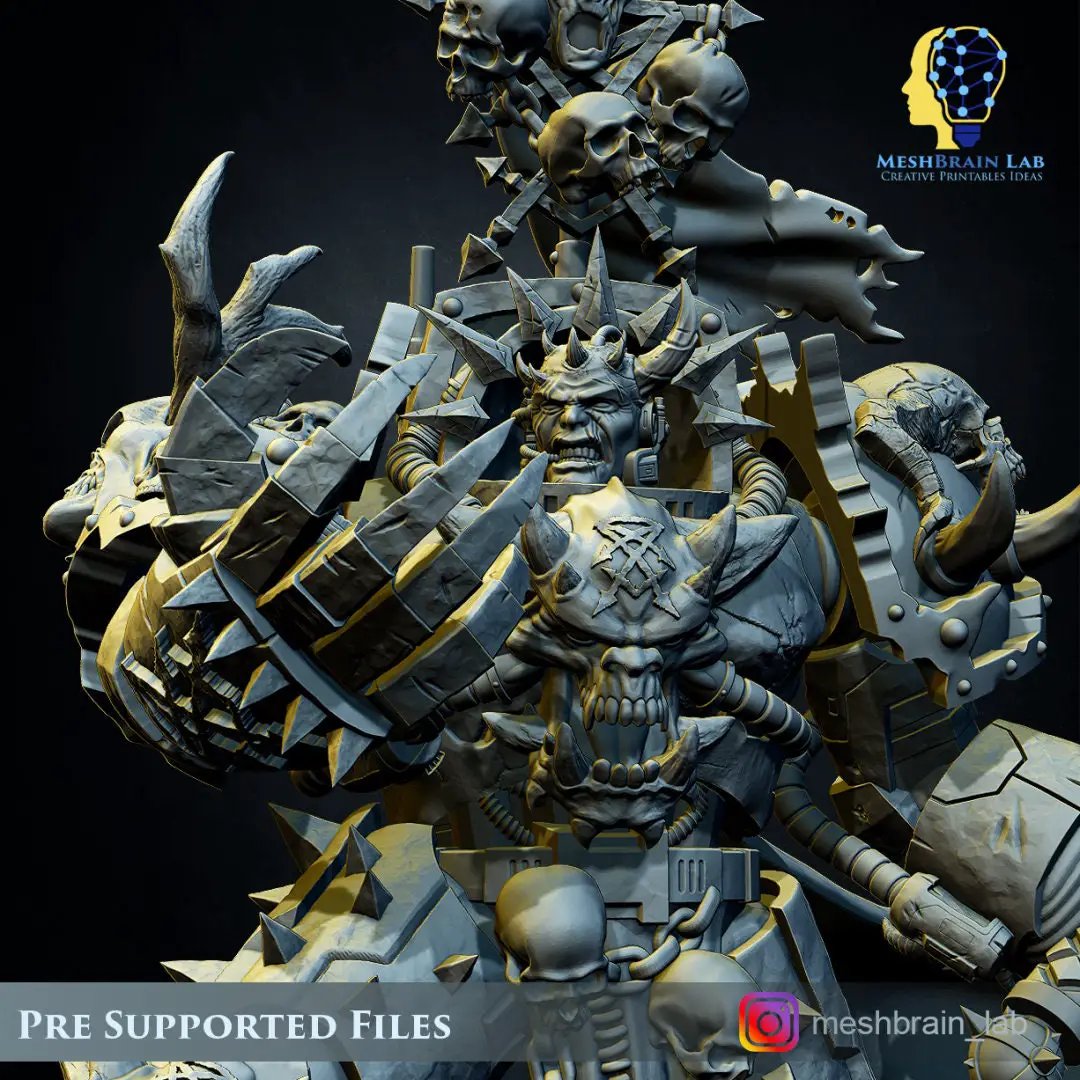 3D printed Doom Marine Chosen model by Last Hope Miniatures, detailed fantasy miniature figure with armor and weapon.
