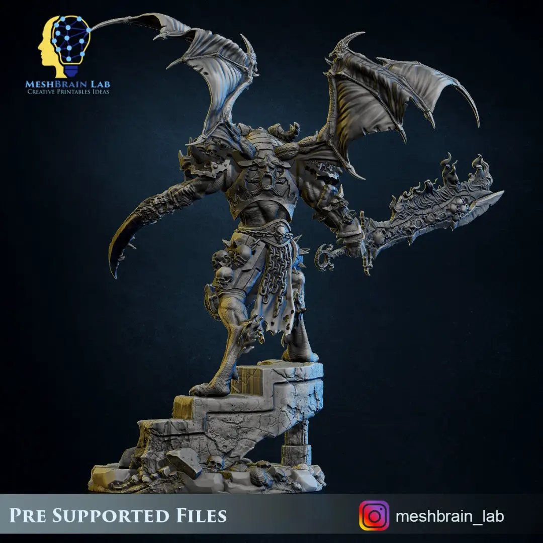 3D printed Doom Marine model by Meshbrain Labs, detailed figurine rewarded by the gods, from Last Hope Miniatures collection.